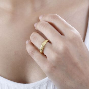 Gravierter Ring, 925 Silber 750 Gelbgold Vermeil, (Gr&ouml;&szlig;e 18.00) ca. 5,36g