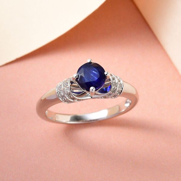 Masoala Saphir und wei&szlig;er Zirkon-Ring - 1,46 ct. image number 2