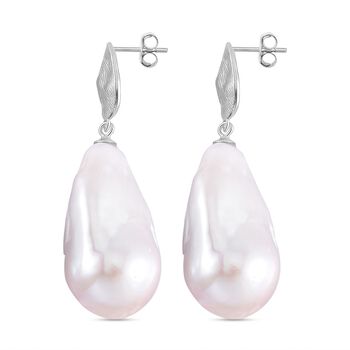 16-18mm wei&szlig;e Barockperle Perle Ohrh&auml;nger