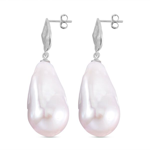 16-18mm weiße Barockperle Perle Ohrhänger image number 4