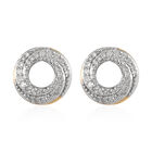 Diamant-Ohrringe, 925 Silber Gelbgold Vermeil ca. 0.33 ct