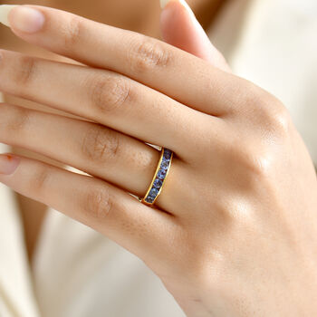 D'Joy AA Tansanit Ring, 925 Silber vergoldet - 0,89 ct.