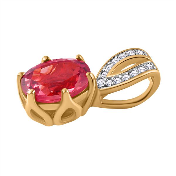 Synthetischer Padparadscha-Saphir Anhänger, ca. 3,92 ct. image number 4