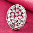 Handgearbeiteter Polki Diamant-Ring, 925 Silber platiniert  ca. 1,00 ct image number 1