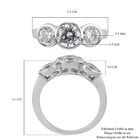 LUSTRO STELLA Hergestellt mit ZIRKONIA Ring 925 Silber Platin-Überzug (Größe 16.00) ca. 4,14 ct image number 7