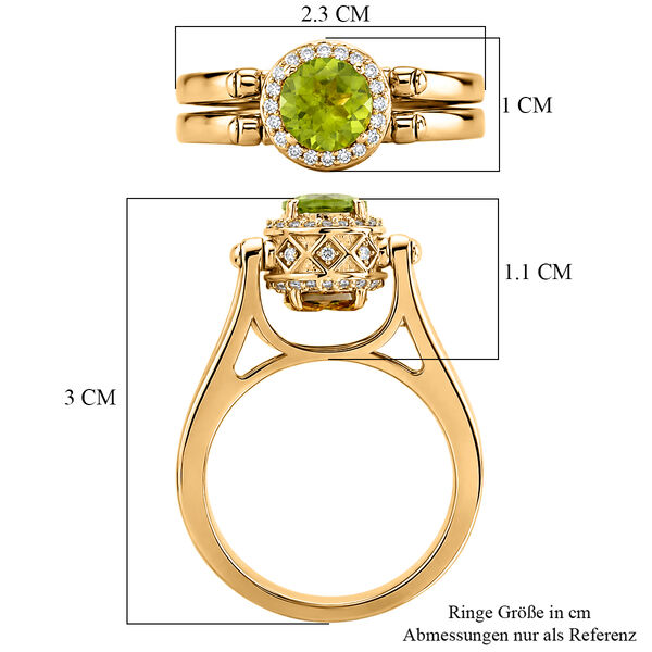 EVER TRUE Peridot, Citrin Ring 950 Kupfer (Gr&ouml;&szlig;e 17.00) ca. 2,16 ct image number 6