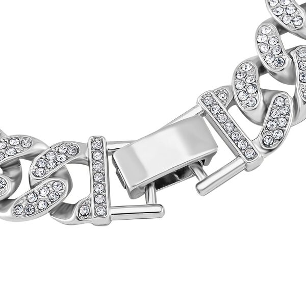 J Francis gefertigt mit SWAROVSKI- Wei&szlig;es Swarovski Kristall Armband in Silberton image number 3