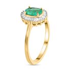 AAA Kolumbianischer Smaragd- und weißer Diamant ring, 585 Gold (Größe 18.00), ca. 1,00 ct image number 4