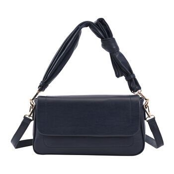 Umh&auml;ngetasche aus Kunstleder mit abnehmbarem Riemen, Gr&ouml;&szlig;e 27x7x15 cm, Dunkelblau