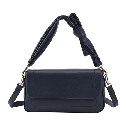 Umh&auml;ngetasche aus Kunstleder mit abnehmbarem Riemen, Gr&ouml;&szlig;e 27x7x15 cm, Dunkelblau