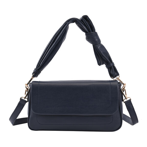 Umh&auml;ngetasche aus Kunstleder mit abnehmbarem Riemen, Gr&ouml;&szlig;e 27x7x15 cm, Dunkelblau