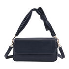Umhängetasche aus Kunstleder mit abnehmbarem Riemen, Größe 27x7x15 cm, Dunkelblau