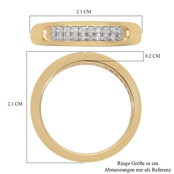 Diamant-Ring, 925 Silber Gelbgold Vermeil  ca. 0,10 ct image number 6