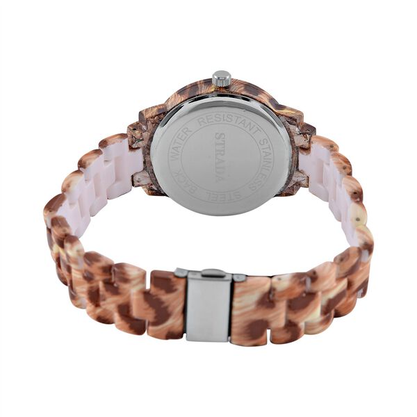 6er Set - gefertigt aus Harz: 5 Armb&auml;nder und Leopardenmuster Uhr, vergoldet image number 5