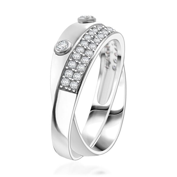 LUSTRO STELLA - Weißer Zirkonia Ring 925 Silber rhodiniert (Größe 20.00) image number 4