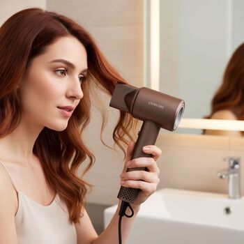 LIVMORE Haartrockner Hochgeschwindigkeit, b&uuml;rstenloser Motor, 360 Grad Magnet Aufsatz, 4 Heizstufen und 3 Geschwindigkeiten, 9.5x7,5x25cm