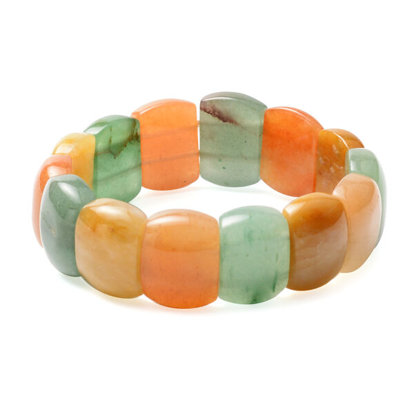 Mehrfarbiges, flexibles Aventurin-Armband, 18 cm, ca. 257,50 ct image number 3