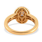 AAA Tansanit und Zirkon-Ring, 925 Silber vergoldet  ca. 0,75 ct image number 5