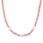 Weiße Muschelkernperle, Almandin Halskette ca. Flexibles cm Standard gelb vergoldet 200.00 ct