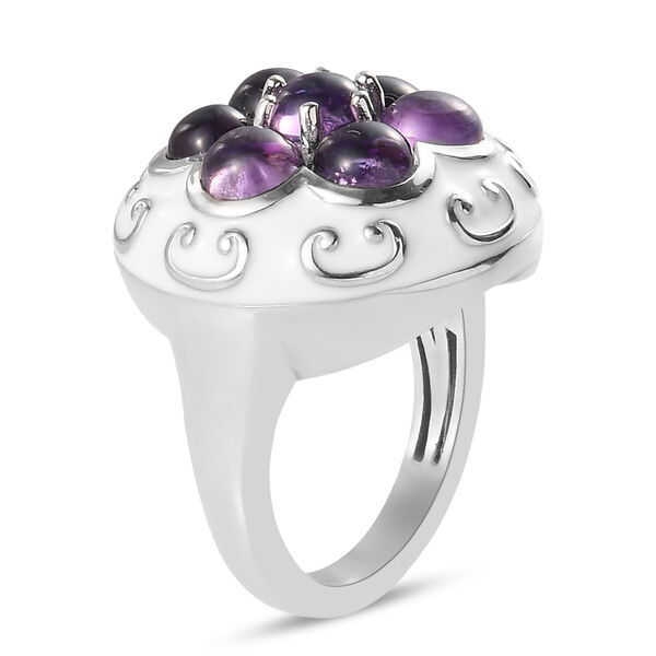 Afrikanischer Amethyst Ring Messing platiniert  ca. 3,88 ct image number 5