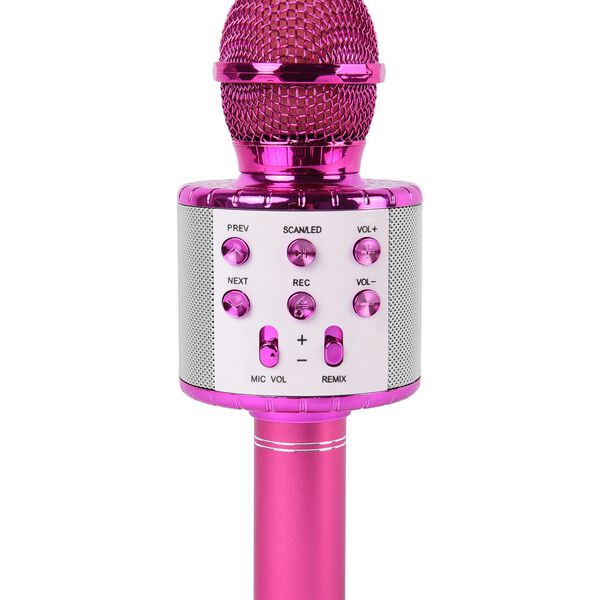 Multifunktions Karaoke Mikrofon und Bluetooth Lautsprecher mit sprachgesteuerten LED - Lichter und Sound - Echo, Rosa image number 9