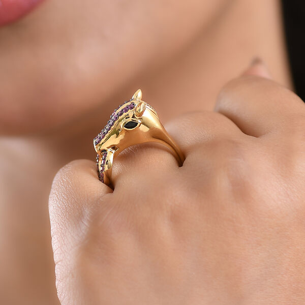 GP Trionfo Kollektion- Schwarzes Spinell, Rhodolith Granat und blaues Saphir Schmuckset image number 11