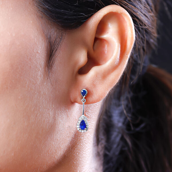 Tansanische, blaue Spinell (DIF)-Ohrringe, 925 Silber platiniert ca. 1,56 ct image number 3