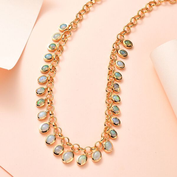 Nat&uuml;rliche, &auml;thiopische Welo Opal 45cm Halskette - 9,41 ct. image number 2