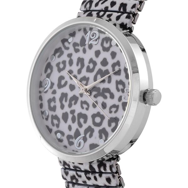 STRADA - Japanisches Uhrwerk, Flexible Uhr, Leopardenfellmuster image number 3