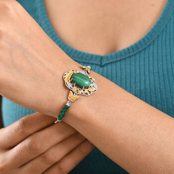 EVER TRUE AAA Malachit, Verde Onyx Armband ca. 19 cm Nickelfreies Messing Zweifarbige Beschichtung ca. 23.25 ct