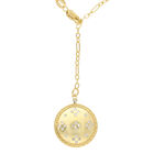 Weiße Diamant-Halskette, ca. 45 cm, 925 Silber Gelbgold Vermeil ca. 0,25 ct