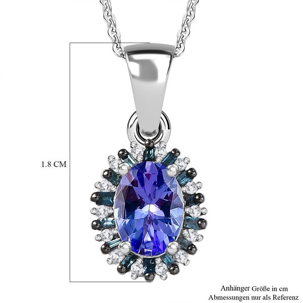D'Joy Tansanit, Wei&szlig;er Zirkon Anh&auml;nger mit Kette ca. 50 cm 925 Silber rhodiniert ca. 0.88 ct image number 6