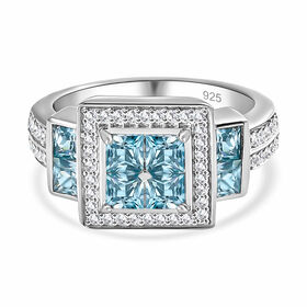 AA blauer Zirkon-Ring - 2,54 ct.