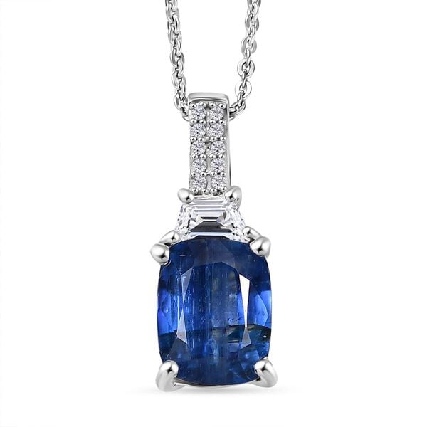 D'Joy AA Natürlicher Kaschmir Kyanit und Zirkon Anhänger mit 50cm Kette - 3 ct. image number 0