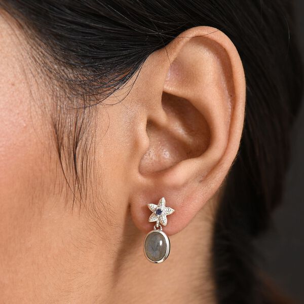 D'Joy AAA Labradorit, Iolit Ohrringe 925 Silber rhodiniert ca. 2.89 ct image number 3