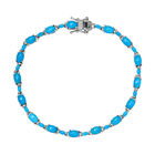 Amerikanischer, Natürlicher Sleeping Beauty Türkis Armband, ca. 20 cm, 925 Silber platiniert ca. 11.23 ct