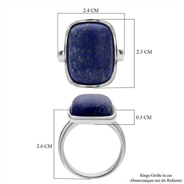 Lapislazuli Ring, 316L Edelstahl, (Gr&ouml;&szlig;e 16.00). ca. 35.00 ct image number 7