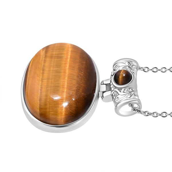 Tigerauge Schmuckset Edelstahl ca. 80.50 ct image number 4