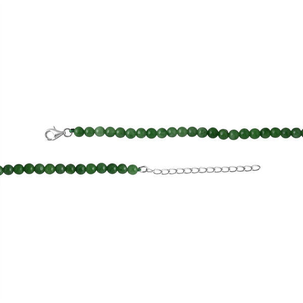 Grüne Jade Halskette ca. 50 cm 925 Silber ca. 80.00 ct image number 4