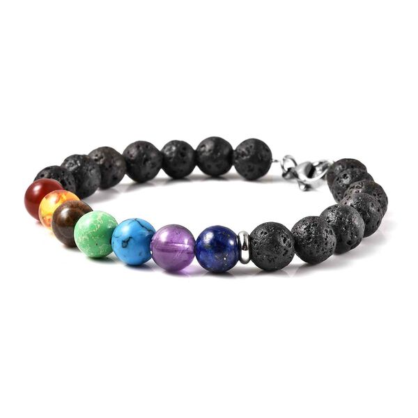 Chakra Edelstein Armband ca. 19 cm lange Edelstahl 80.00 ct image number 4