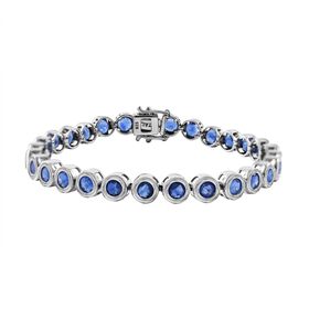 Kyanit Armband ca. 19 cm 925 Silber platiniert ca. 16,39 ct.