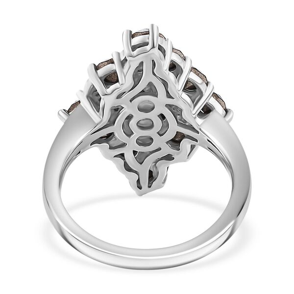 J Francis gefertigt mit SWAROVSKI- Montana und wei&szlig;er Swarovski Kristall Ring image number 6