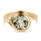 Prasiolite Bypass Ring 925 Silber vergoldet (Größe 16.00)