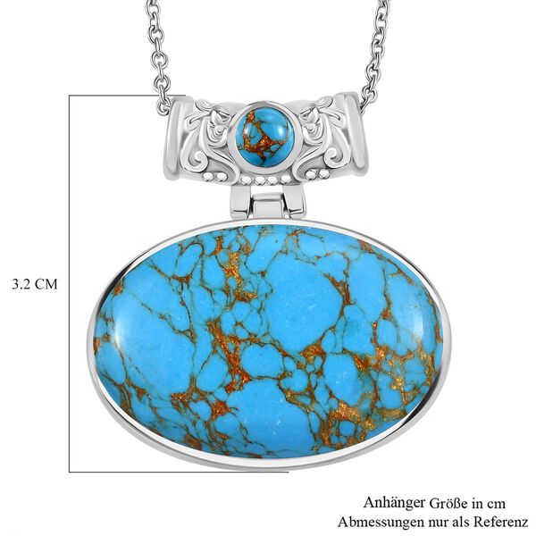 Blaues Türkis Schmuckset Edelstahl ca. 80.50 ct image number 7