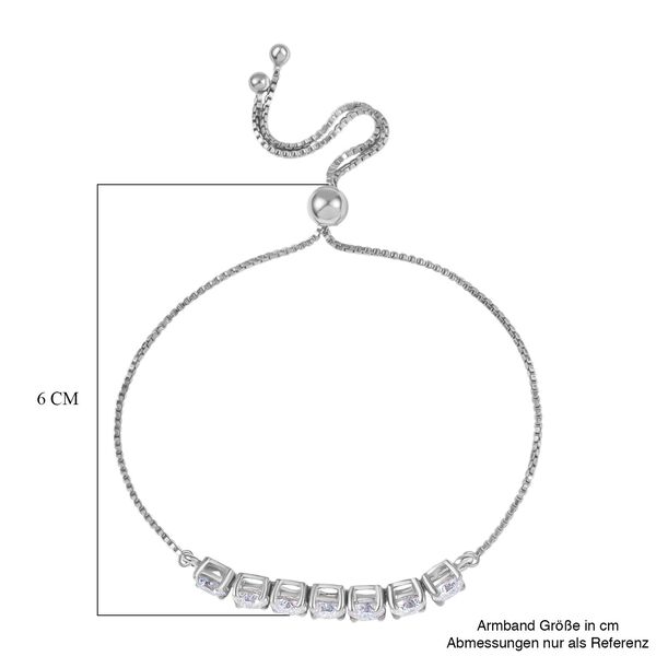 D&rsquo;joy 100 Facetten Moissanit Armband ca. 19 cm 925 Silber rhodiniert ca. 3.38 ct image number 5