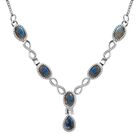 Labradorit Halskette ca. 45 cm Edelstahl ca. 2.91 ct