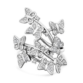Lustro Stella Weißer Zirkonia Ring 925 Silber rhodiniert (Größe 18.00)