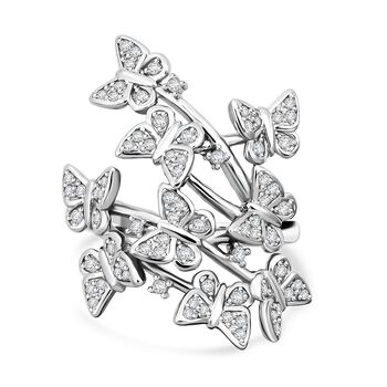 Lustro Stella Wei&szlig;er Zirkonia Ring 925 Silber rhodiniert (Gr&ouml;&szlig;e 18.00)