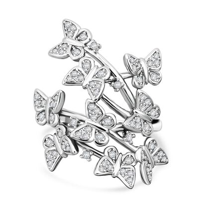 Lustro Stella Wei&szlig;er Zirkonia Ring 925 Silber rhodiniert (Gr&ouml;&szlig;e 18.00)