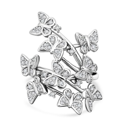 Lustro Stella Weißer Zirkonia Ring 925 Silber rhodiniert (Größe 18.00) image number 0